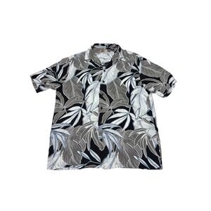 KALAHEO Mens Tropical Leaf Print Button Up Shirt Made in Hawaii USA Size M